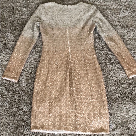 Ombré Gold Sequin Dress Sz 4 - Picture 4 of 9